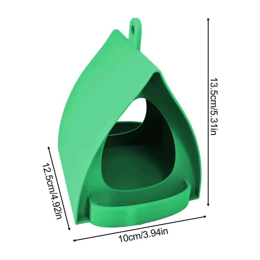 Hanging Triangular Roof Wild Bird Seed Feeder — Waterproof Windproof Outdoor Garden