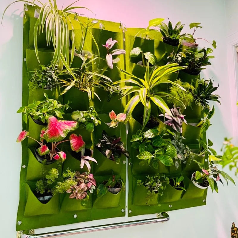 Vertical Garden Grow Bag-9/18/36 Pocket Wall Planter,Space-Saving Herb&Vegetable Planter for Balcony,Patio&Yard