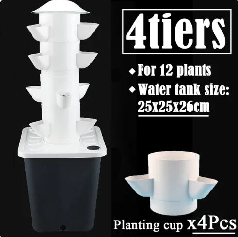 Vertical Hydroponic Growing Tower — DIY Balcony & Garden Greenhouse Vegetable Planter
