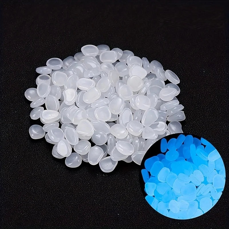 100pcs Resin Glow in the Dark Pebbles
— Luminous Stones for Garden Paths,
Landscape, Aquarium & Plant Pots