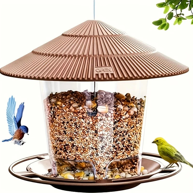Automatic Hanging Hummingbird & Wild Bird Feeder — Outdoor Garden Courtyard