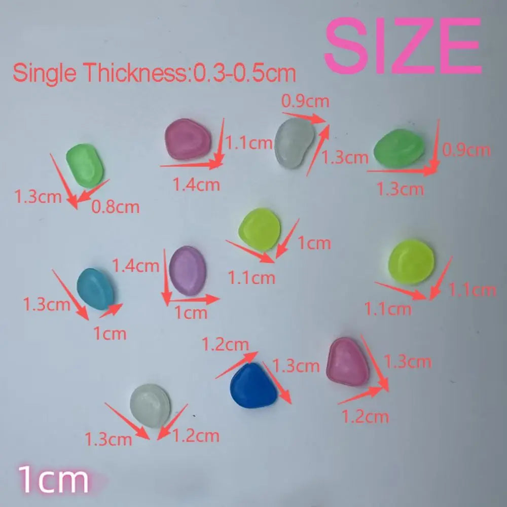 600pcs Mini Resin Glow in the Dark
Pebbles — Colourful Stones for
Aquarium, Garden & Lawn Decoration