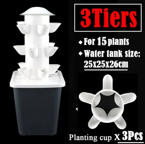 Vertical Hydroponic Growing Tower — DIY Balcony & Garden Greenhouse Vegetable Planter