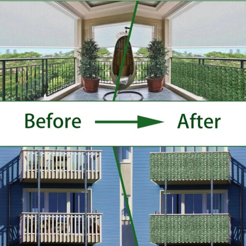 Artificial Ivy Privacy Screen Panel — Faux Green Hedge Wall for Garden & Balcony