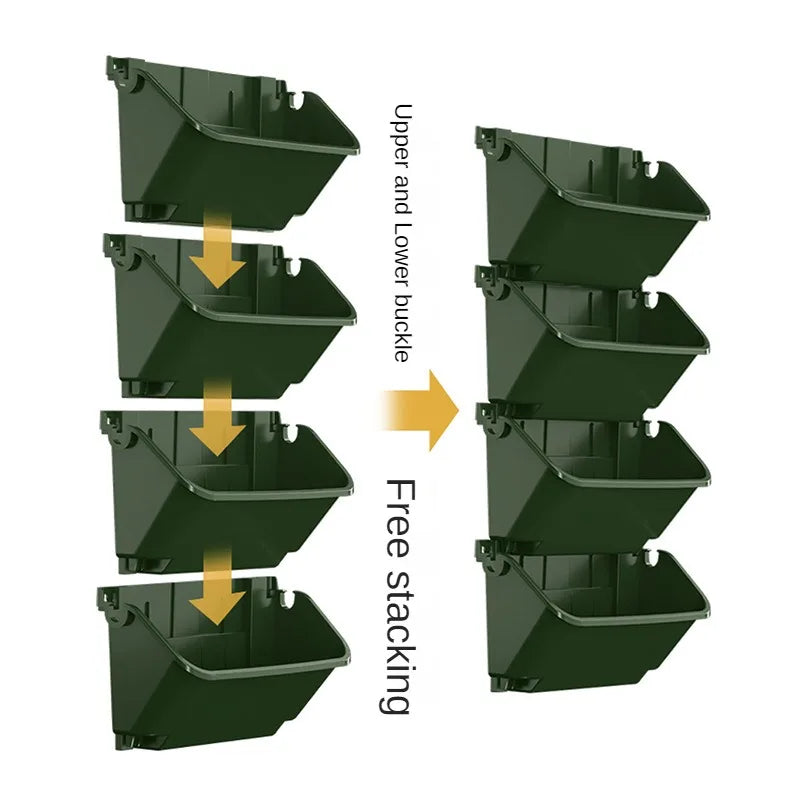 Hanging Vertical Garden Planter Boxes — Wall Mounted Plastic Flower Pots & Plant Containers