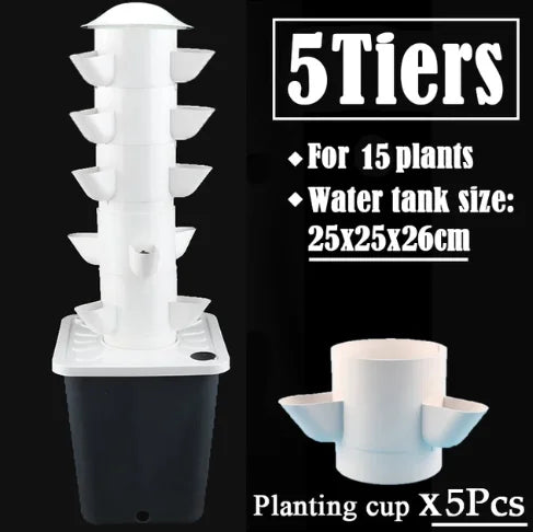 Vertical Hydroponic Growing Tower — DIY Balcony & Garden Greenhouse Vegetable Planter