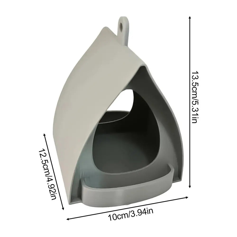 Hanging Triangular Roof Wild Bird Seed Feeder — Waterproof Windproof Outdoor Garden