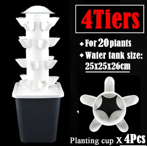 Vertical Hydroponic Growing Tower — DIY Balcony & Garden Greenhouse Vegetable Planter