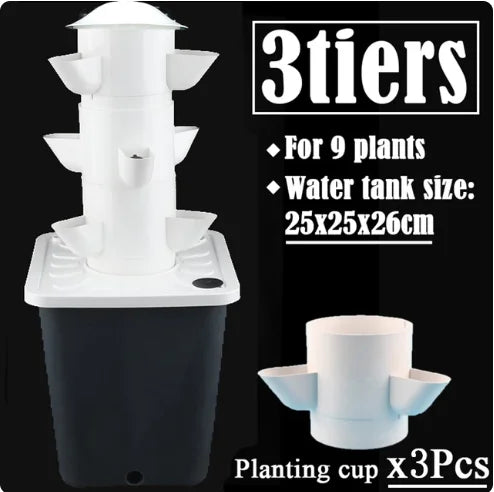 Vertical Hydroponic Growing Tower — DIY Balcony & Garden Greenhouse Vegetable Planter