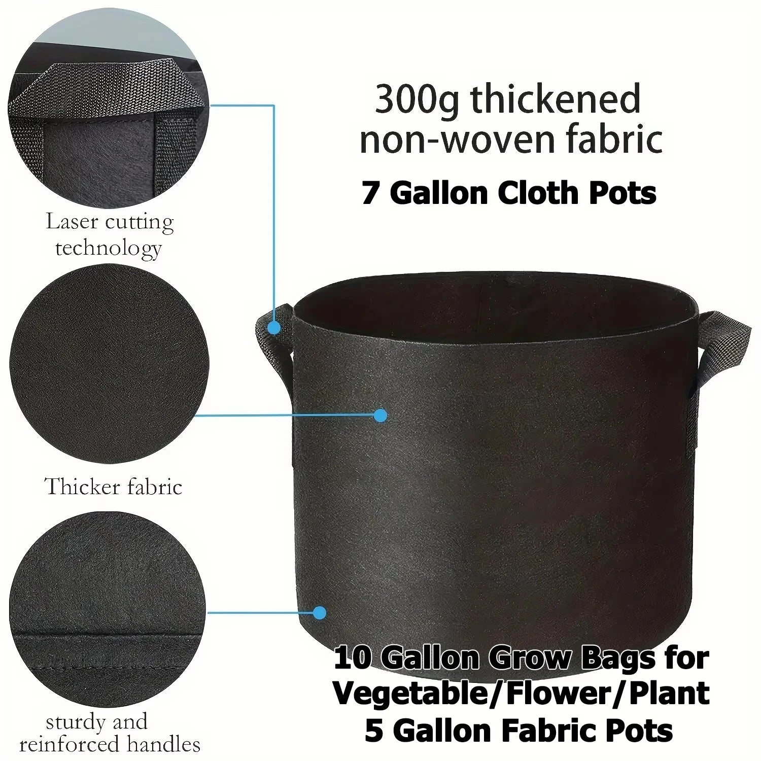 Fabric Grow Bags 5-15 Gallon —
Potato, Tomato & Vegetable Planter
Bags for Garden & Gifting