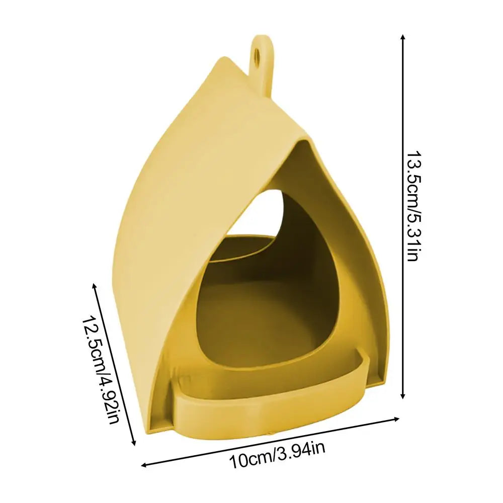 Hanging Triangular Roof Wild Bird Seed Feeder — Waterproof Windproof Outdoor Garden