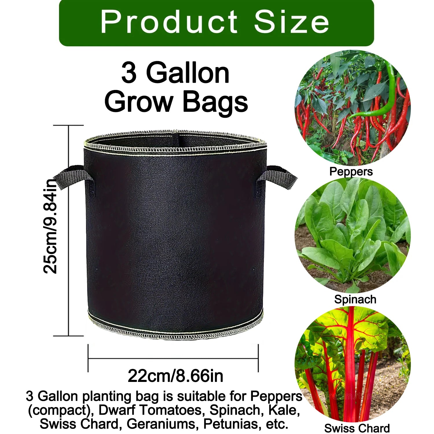 Fabric Grow Bags 5-15 Gallon —
Potato, Tomato & Vegetable Planter
Bags for Garden & Gifting
