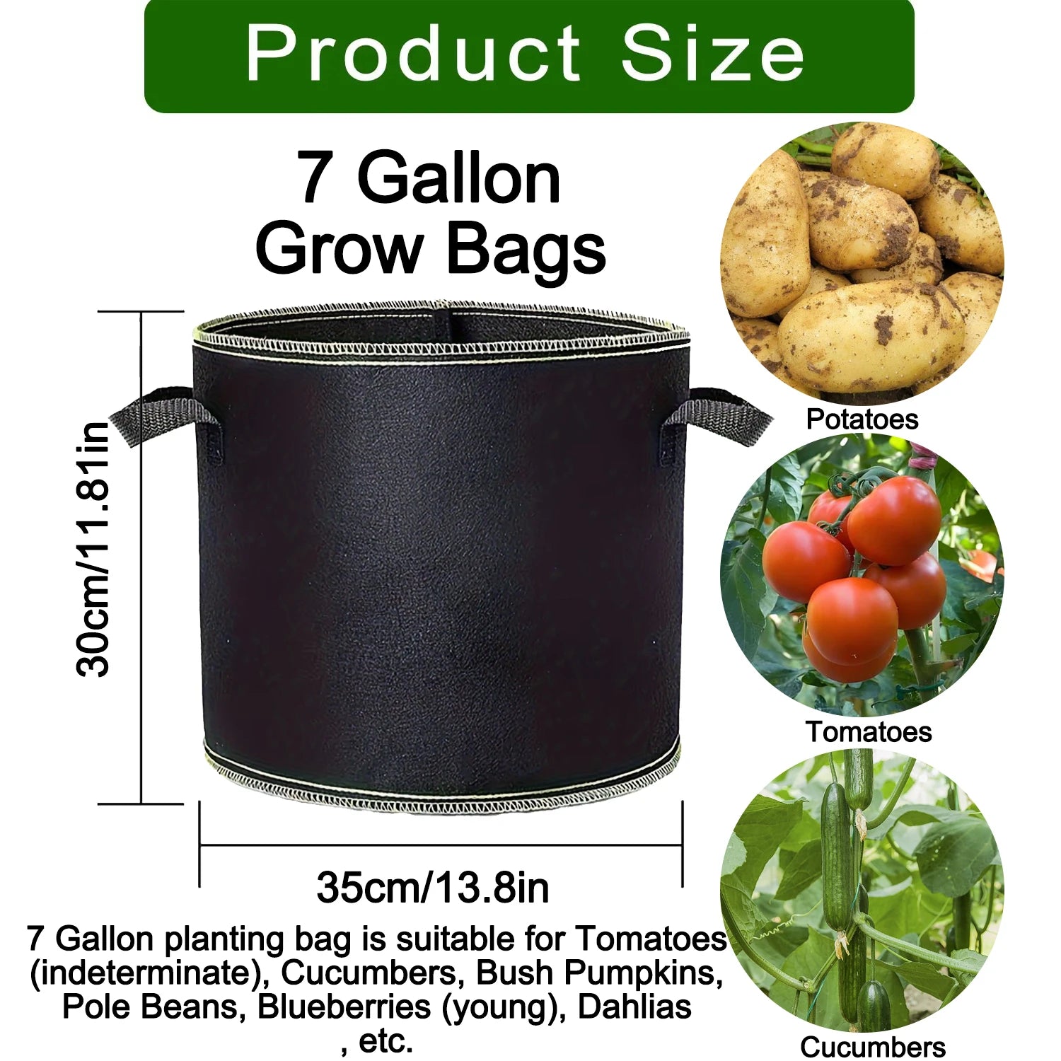 Fabric Grow Bags 5-15 Gallon —
Potato, Tomato & Vegetable Planter
Bags for Garden & Gifting
