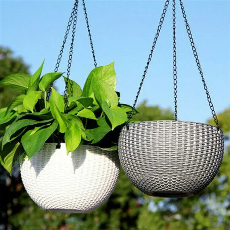 Resin Hanging Plant Pot Basket — 
Wall Mounted Flower Pot Holder 
for Outdoor Garden & Wall Decor