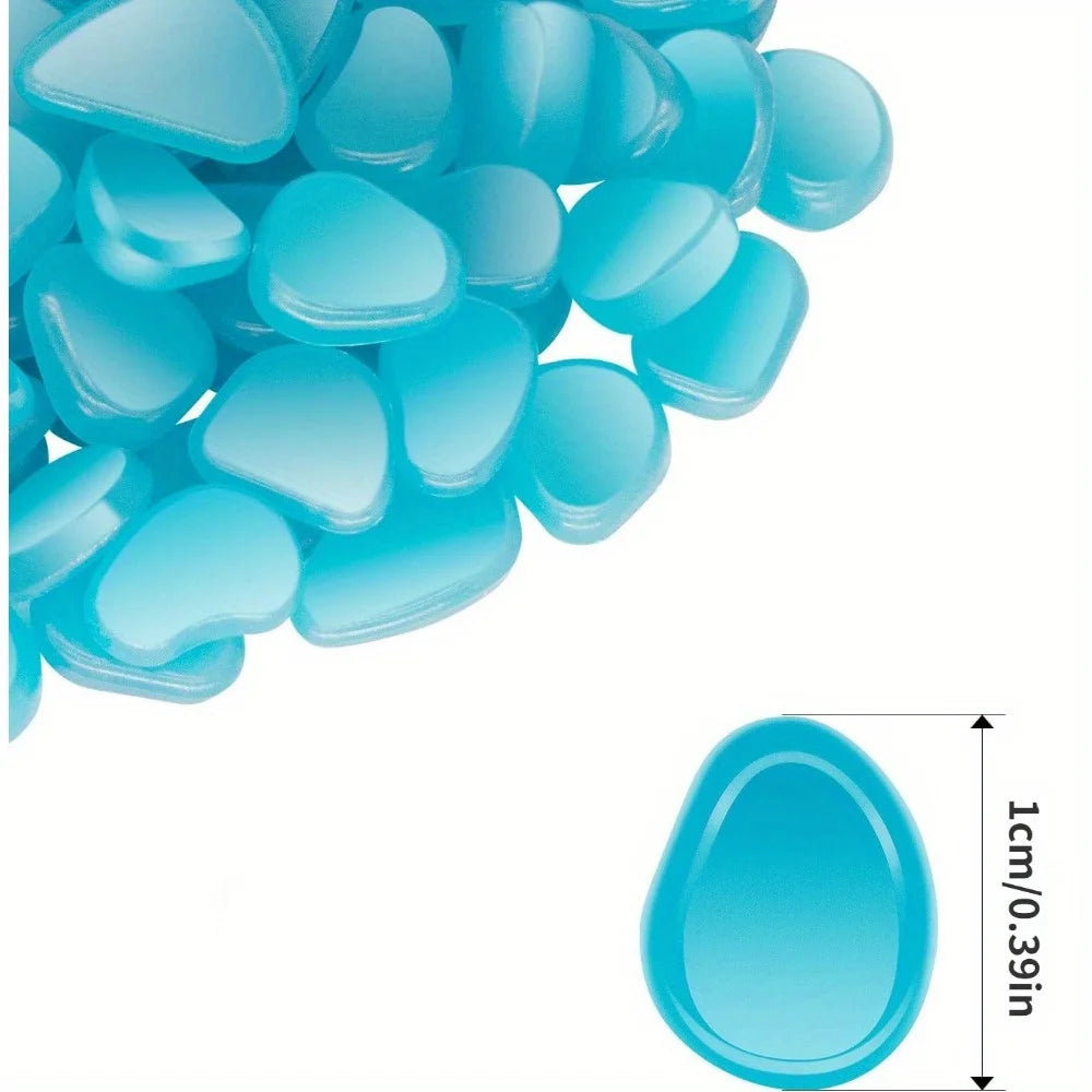 Solar Powered Glow in the Dark 
Pebbles — Blue Luminous Pathway 
Stones for Garden & Landscape Decor