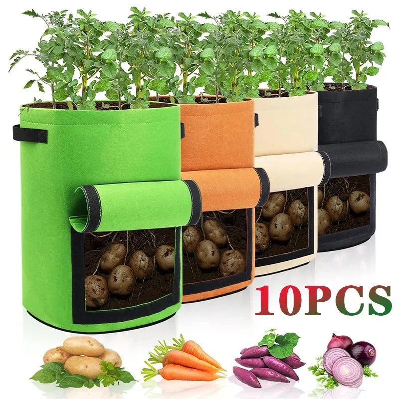 5 & 10 Gallon Plant Grow Bags — 
Potato, Vegetable & Greenhouse 
Growing Bags with Moisturising