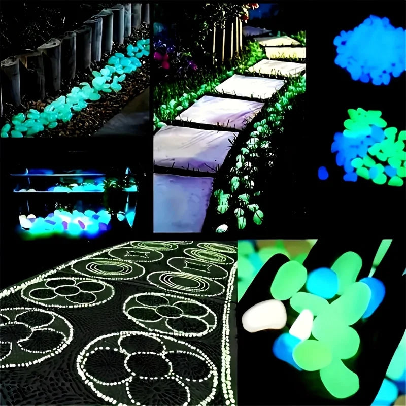 Resin Glow in the Dark Pebbles — 
Luminous Stones for Garden Paths, 
Landscape, Aquarium & Plant Pots