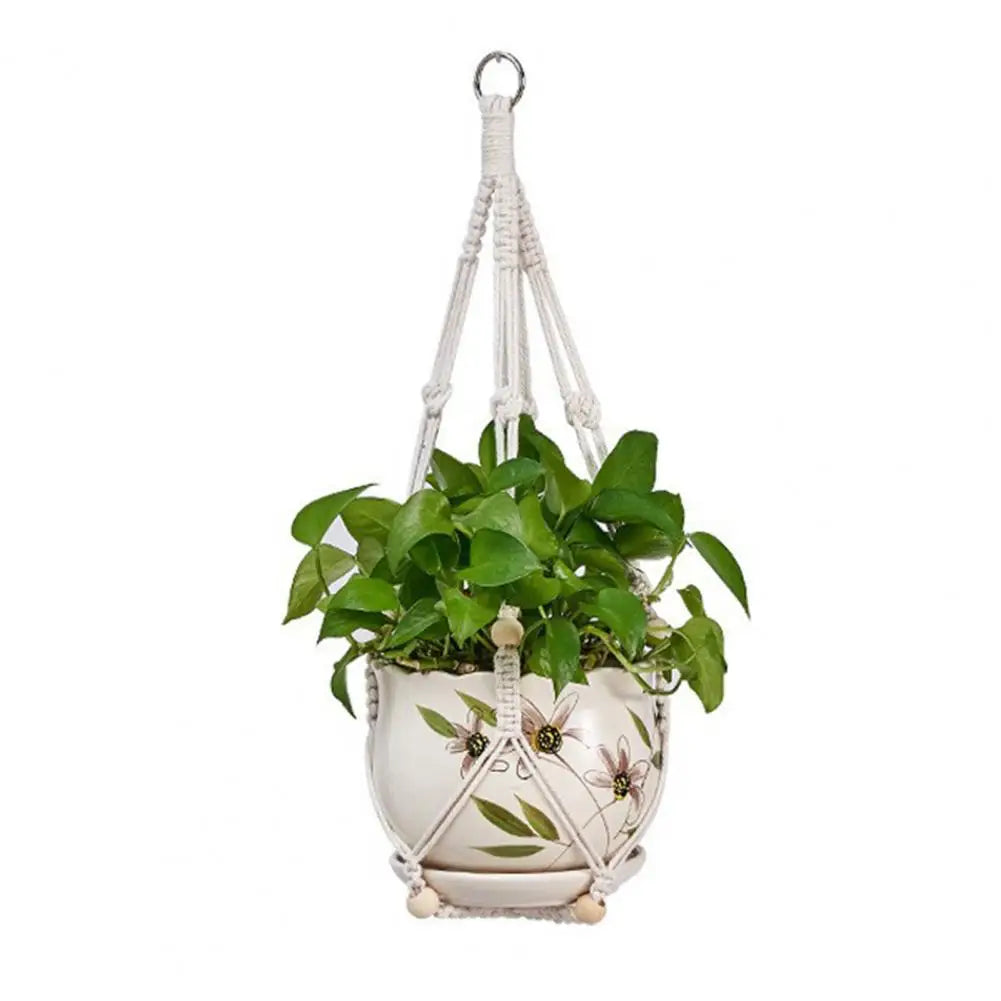 Boho Macrame Plant Hanger Set — 
Strong Cotton Rope Hanging Basket 
for Home & Garden Flower Pot Decor