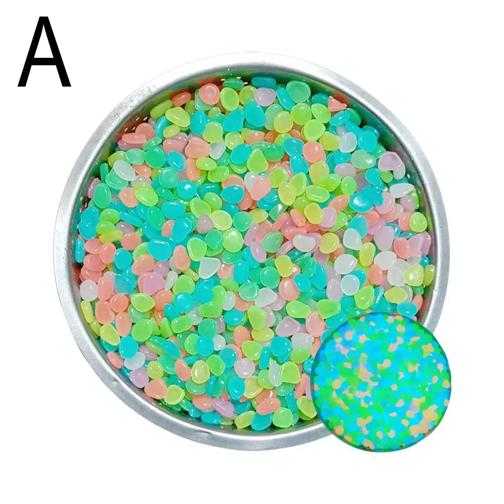 50Pcs Glow in the Dark Garden Pebbles For Sidewalk Garden Terrace Lawn Garden Patio Fish Tank Aquarium Decoration Glow Stone