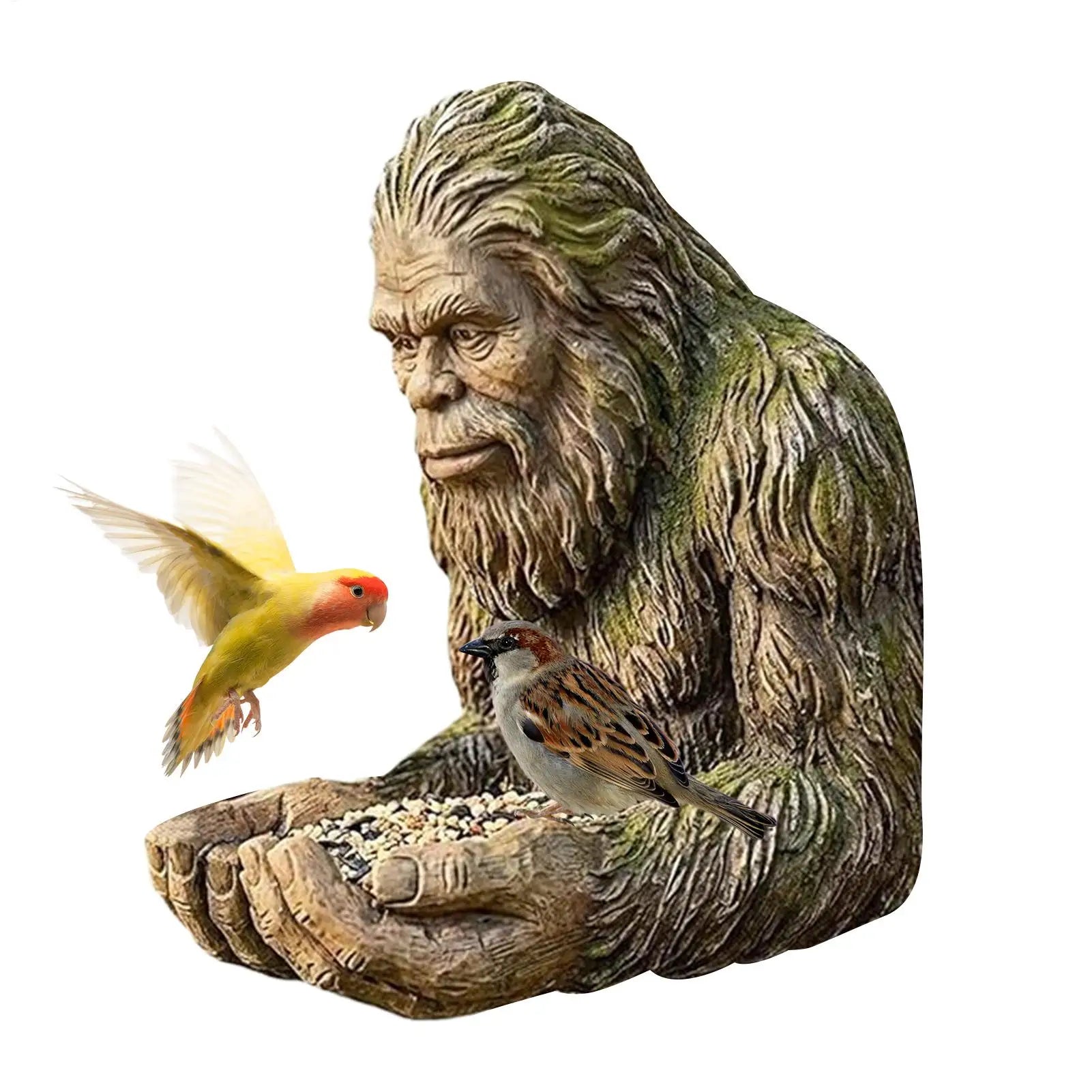 Wild Bird Feeding Station Sculpture — Outdoor Garden & Patio Yard Art Decoration