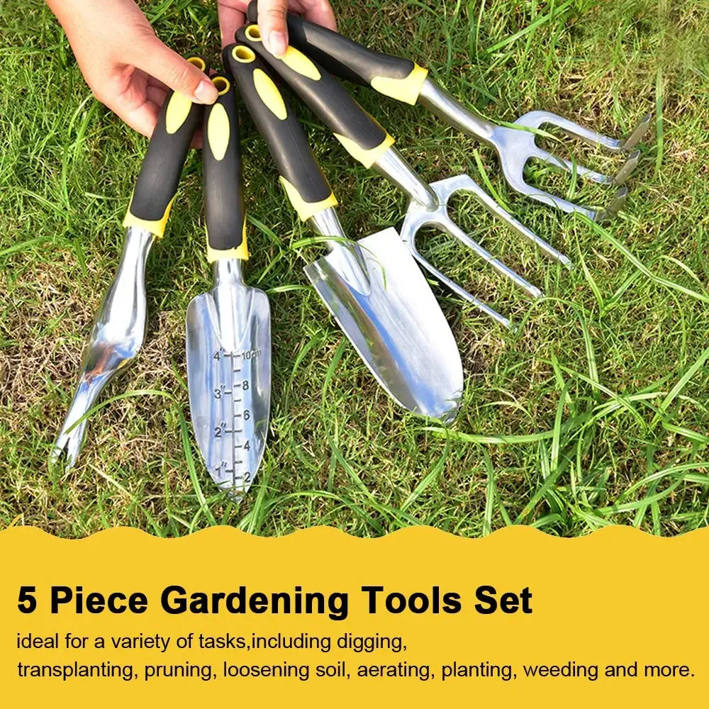 Garden Hand Trowel, Rake, Cultivator 
& Weeder Tool Set — Ergonomic Handle 
for Lawn, Bonsai & Transplanting