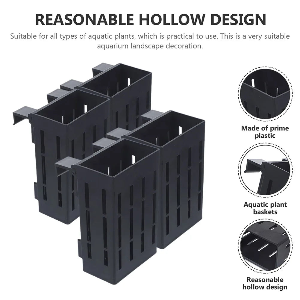2pcs Aquarium Hanging Plant Holder 
— Plastic Water Plant Pots with 
Ventilation for Fish Tank Decor