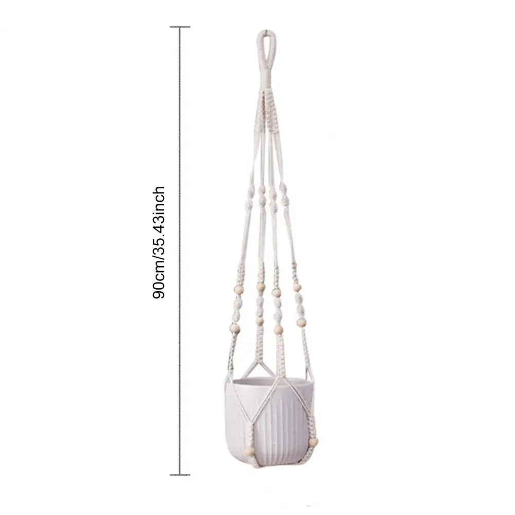 Boho Macrame Plant Hanger Set — 
Strong Cotton Rope Hanging Basket 
for Home & Garden Flower Pot Decor