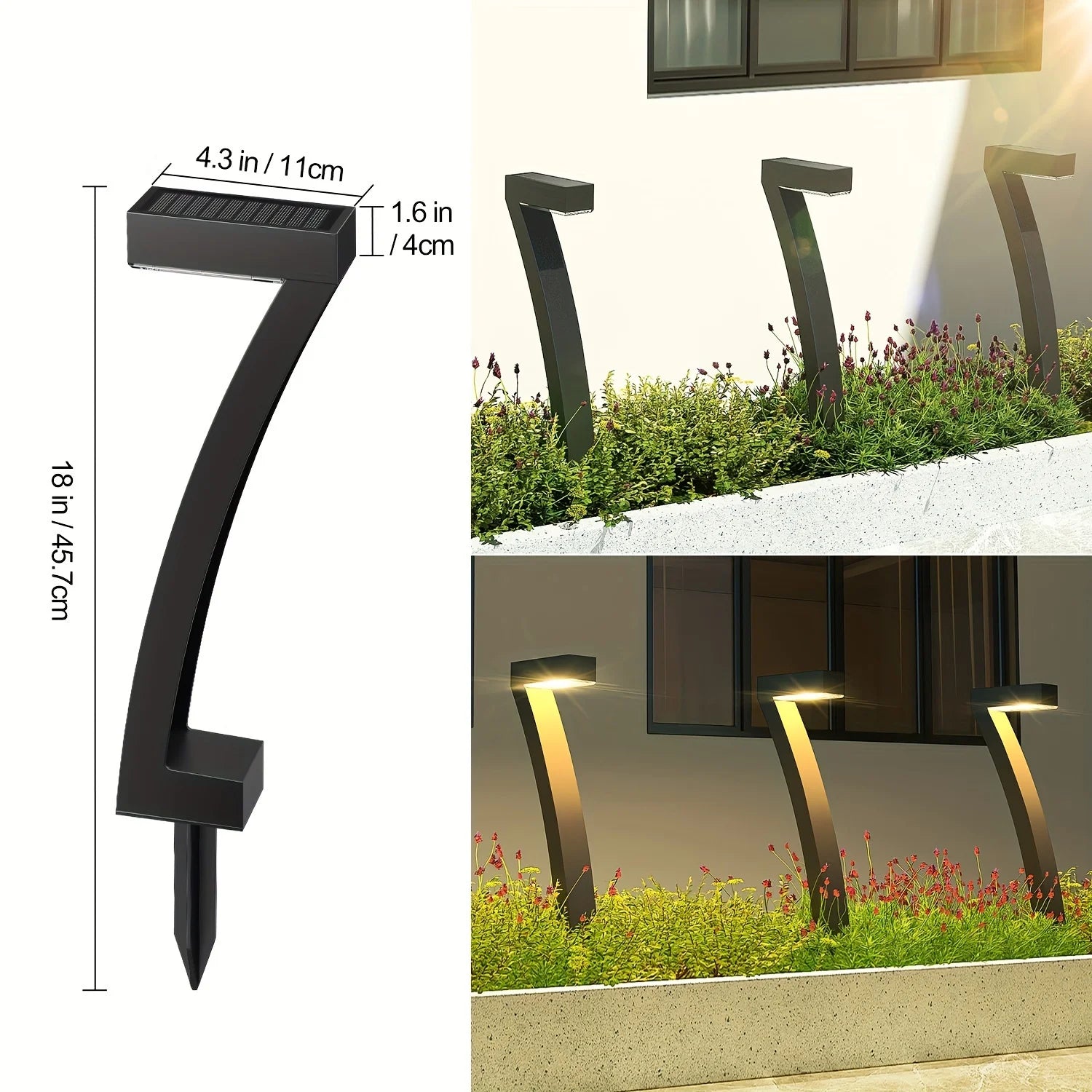 Solar Pathway Lights Waterproof — 
Auto On/Off Walkway Lights for 
Driveway, Yard, Lawn & Patio
