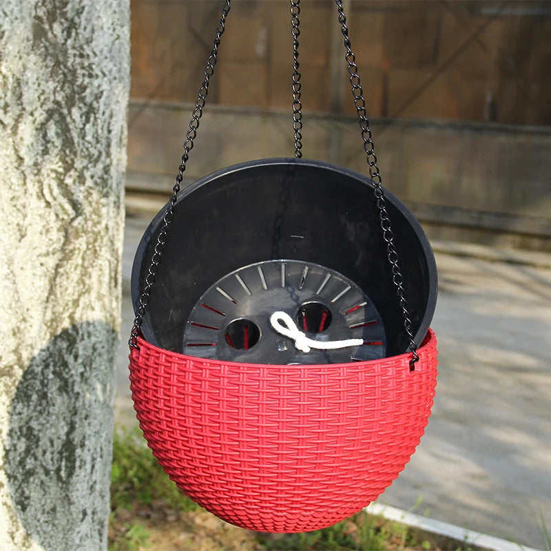 Resin Hanging Plant Pot Basket — 
Wall Mounted Flower Pot Holder 
for Outdoor Garden & Wall Decor