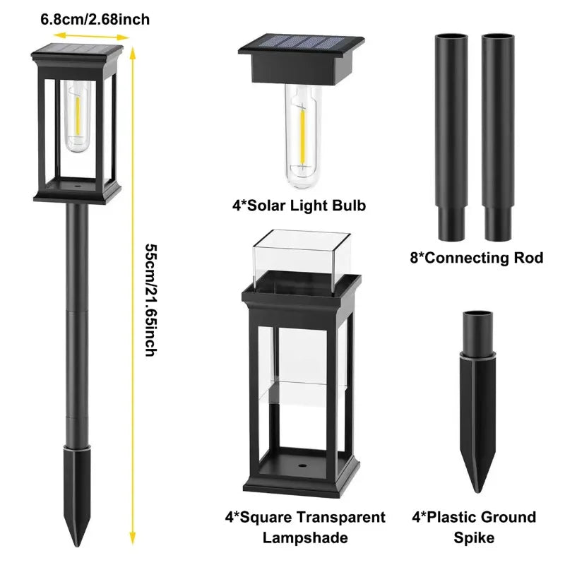 Waterproof Bright Solar Pathway Lights Energy Efficient LED Landscape Lamps for Yard Garden Walkway Driveway Night Illumination