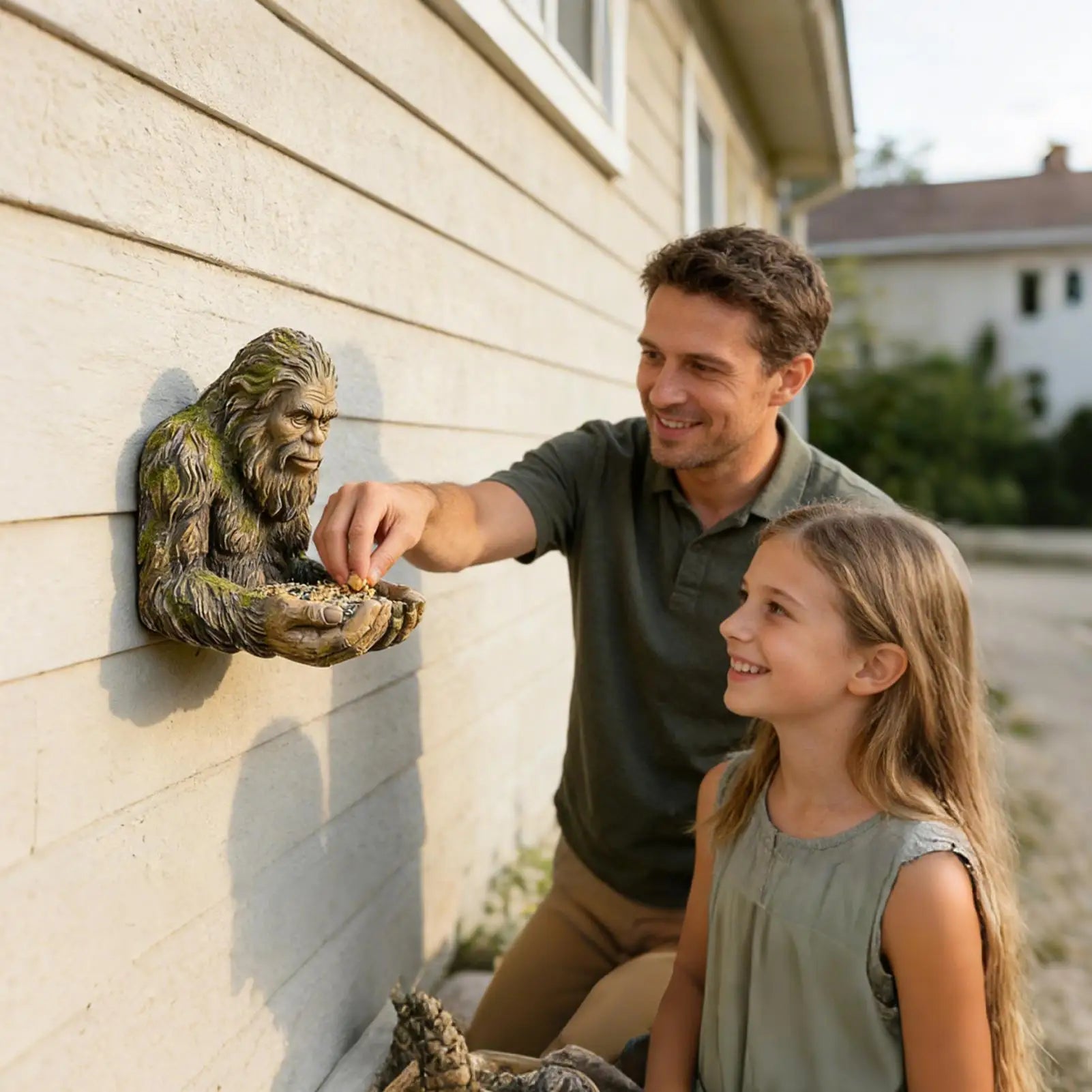 Wild Bird Feeding Station Sculpture — Outdoor Garden & Patio Yard Art Decoration