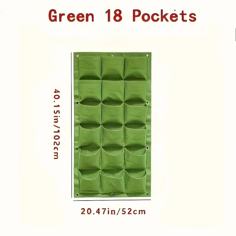 18 Pocket Vertical Garden Planter Bag — Wall Mounted Herb & Vegetable Grow Bag for Balcony & Patio