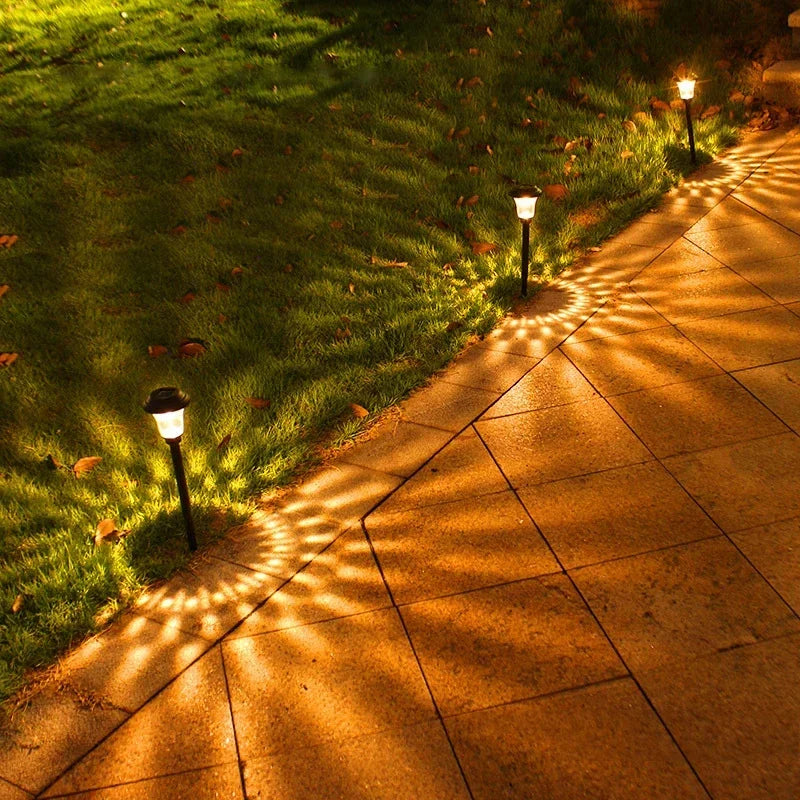 Solar LED Pathway Stake Lights IP65 
Waterproof — Glass Garden Path Lights 
for Yard, Patio & Walkway Lighting