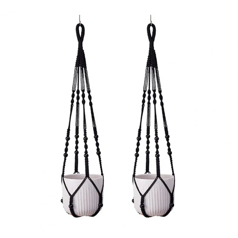 Boho Macrame Plant Hanger Set — 
Strong Cotton Rope Hanging Basket 
for Home & Garden Flower Pot Decor