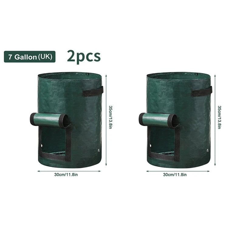 PE Fabric Grow Bags 3-10 Gallon — 
DIY Vegetable Planter for Potato, 
Onion & Garden Plant Growing