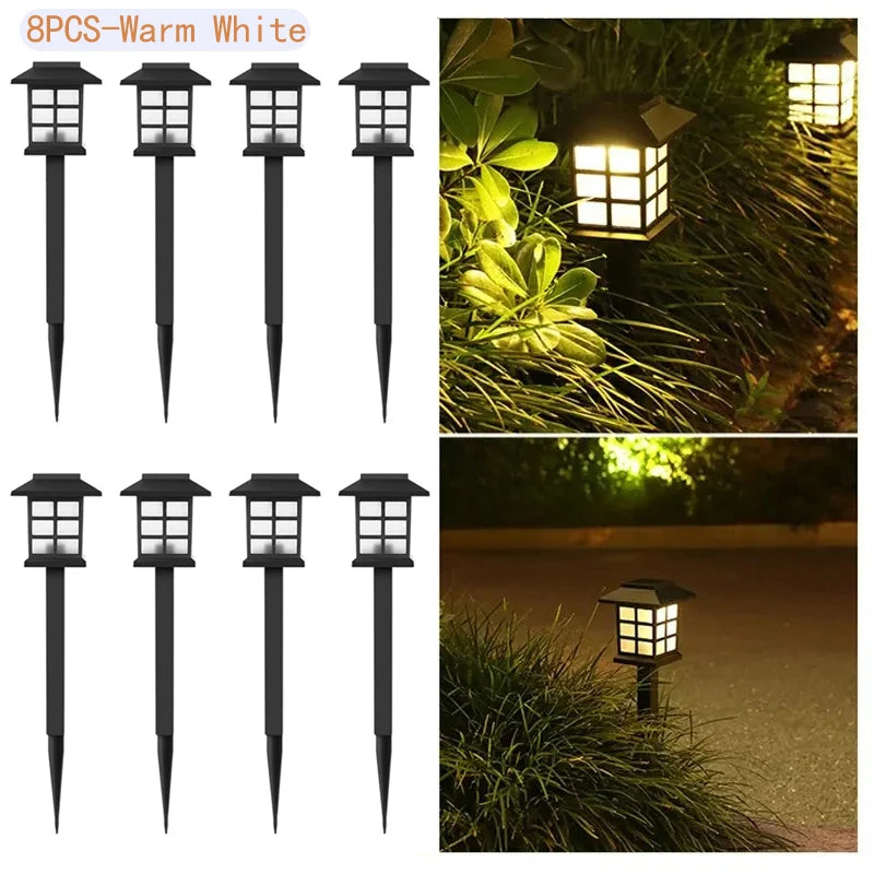 8 Pack Solar Pathway Garden Lights 
— Waterproof Outdoor Landscape Lamps 
for Yard, Patio & Driveway Decor