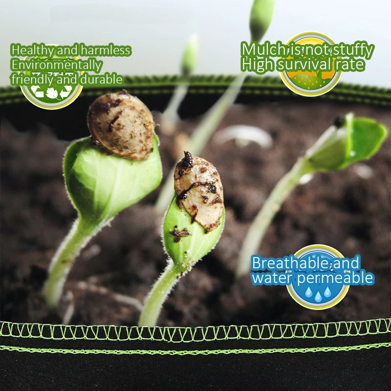 Felt Grow Bags 5, 10 & 20 Gallon — 
Thickened Non-Woven Foldable Planting 
Bags for Vegetables, Potato & Trees