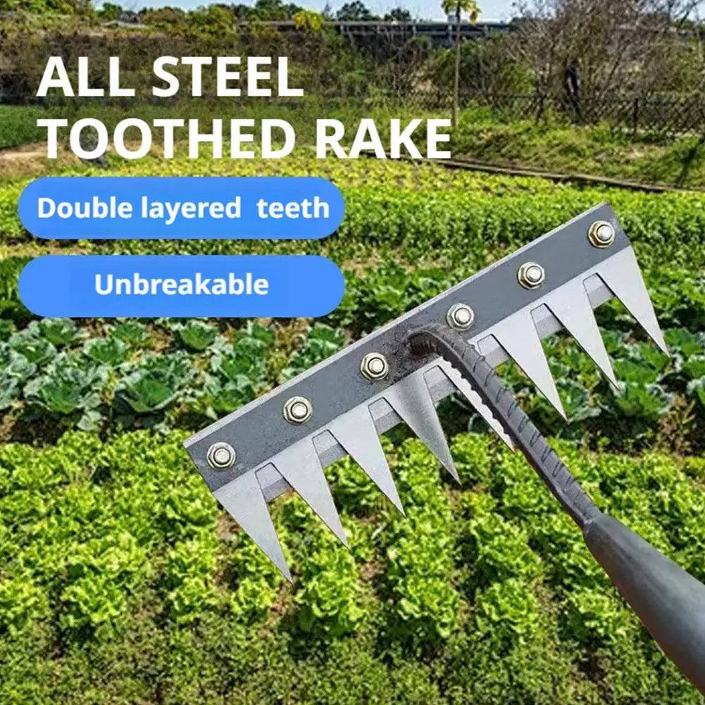 Garden Hoe Weeding Tool — Soil 
Loosening & Digging Rake for 
Vegetable Patch & Farm Gardening