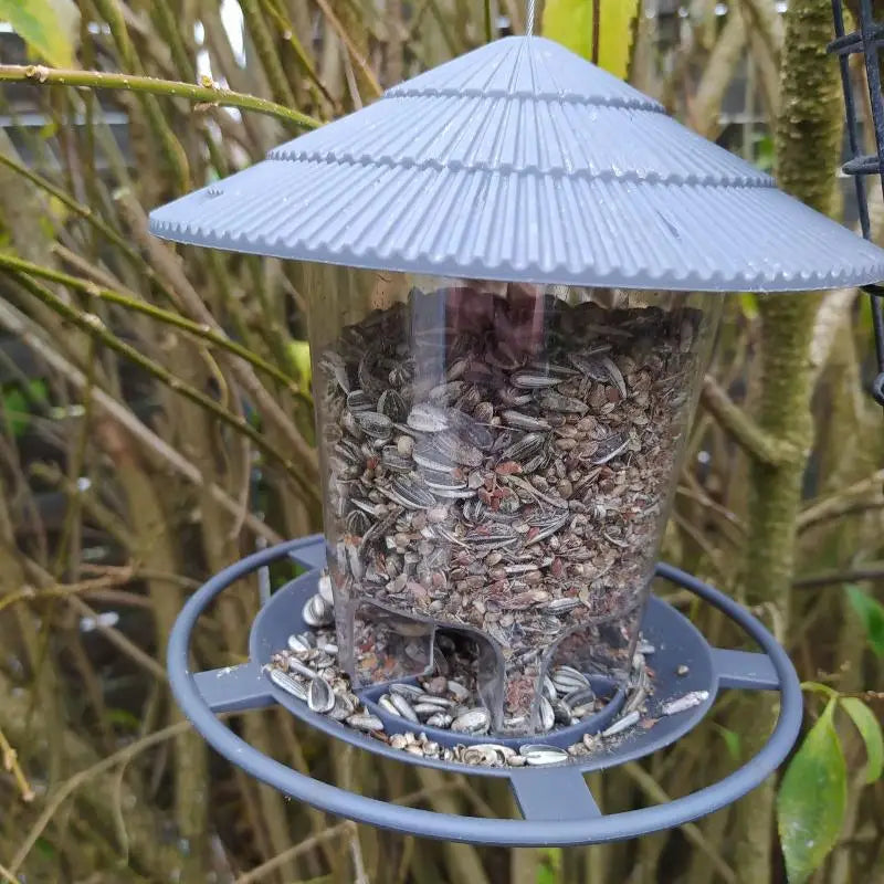 Automatic Hanging Gazebo Bird Feeder House | Outdoor Garden Wild Bird Feeding Station with Rope