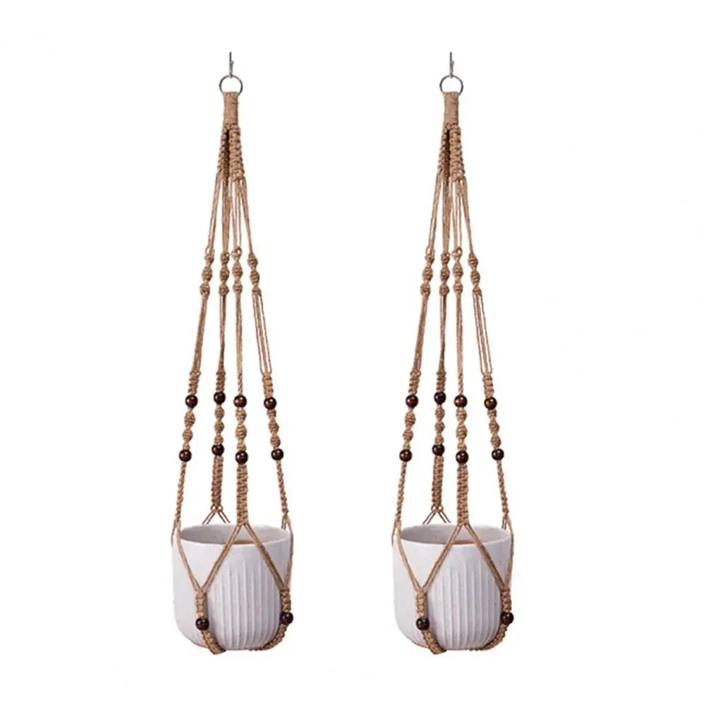 Boho Macrame Plant Hanger Set — 
Strong Cotton Rope Hanging Basket 
for Home & Garden Flower Pot Decor