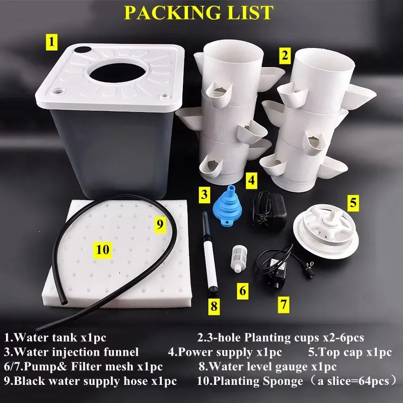 14 Layer Hydroponic Vertical Tower Garden — 70 Hole Indoor Growing System