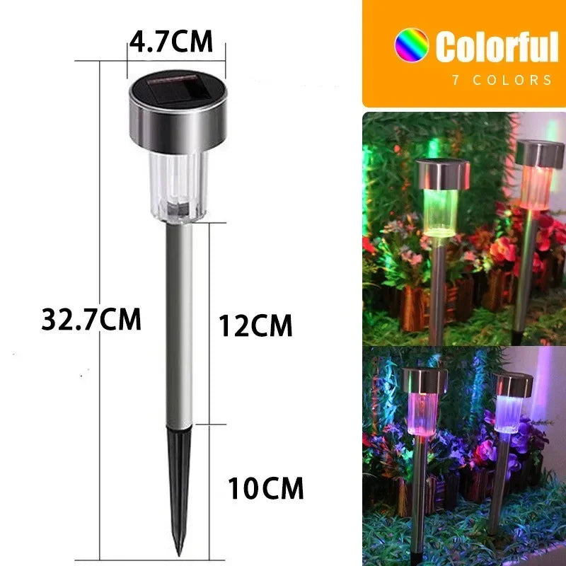 Solar LED Pathway Stake Lights IP65 
Waterproof — Glass Garden Path Lights 
for Yard, Patio & Walkway Lighting
