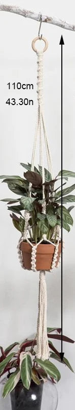 Handmade Macrame Plant Holder 100% 
Cotton — Hanging Basket for Wall, 
Courtyard & Garden Flower Pots