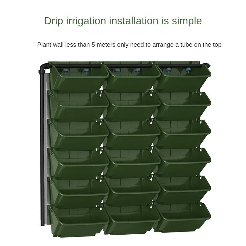 Hanging Vertical Garden Planter Boxes — Wall Mounted Plastic Flower Pots & Plant Containers