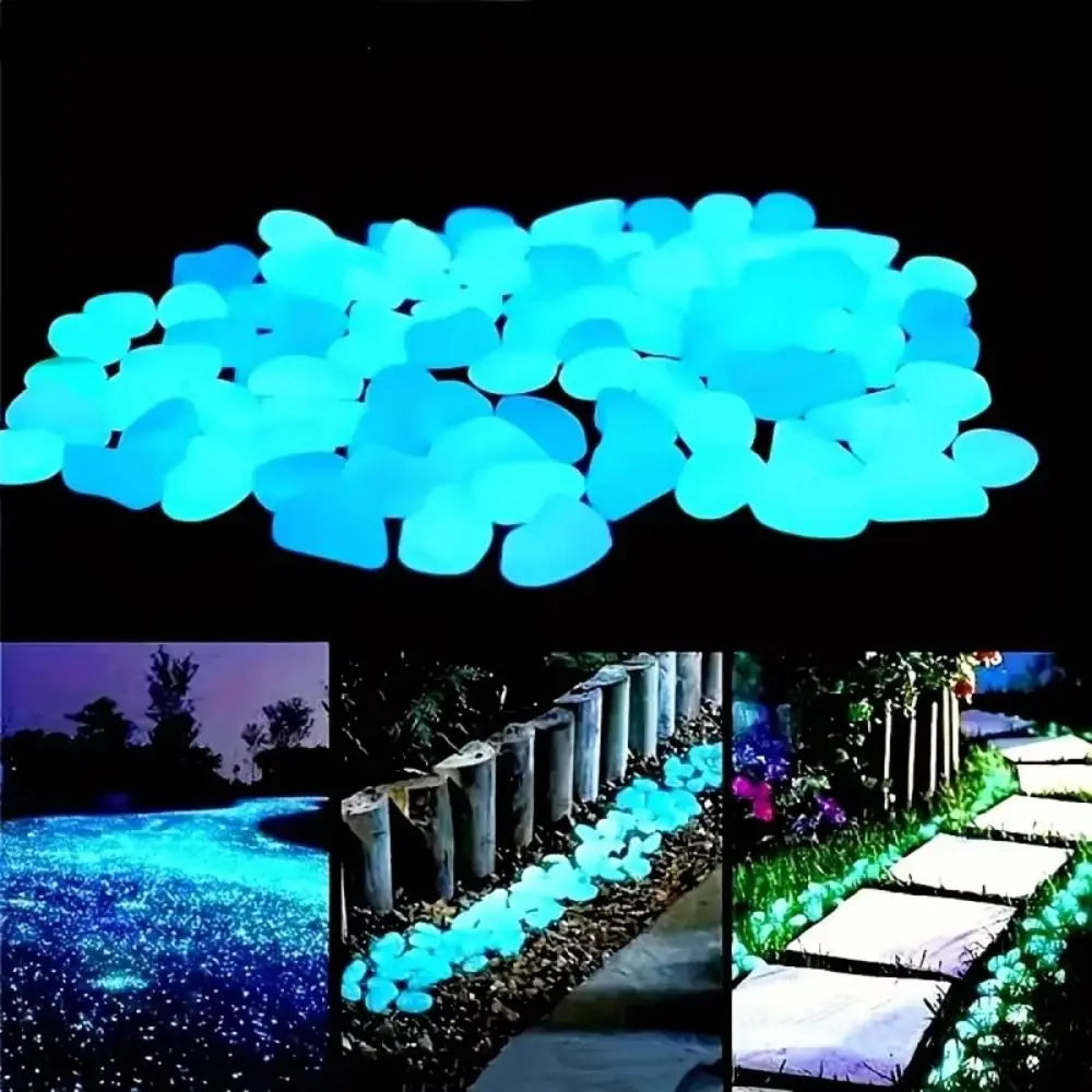 600pcs Mini Resin Glow in the Dark 
Pebbles — Colourful Stones for 
Aquarium, Garden & Lawn Decoration