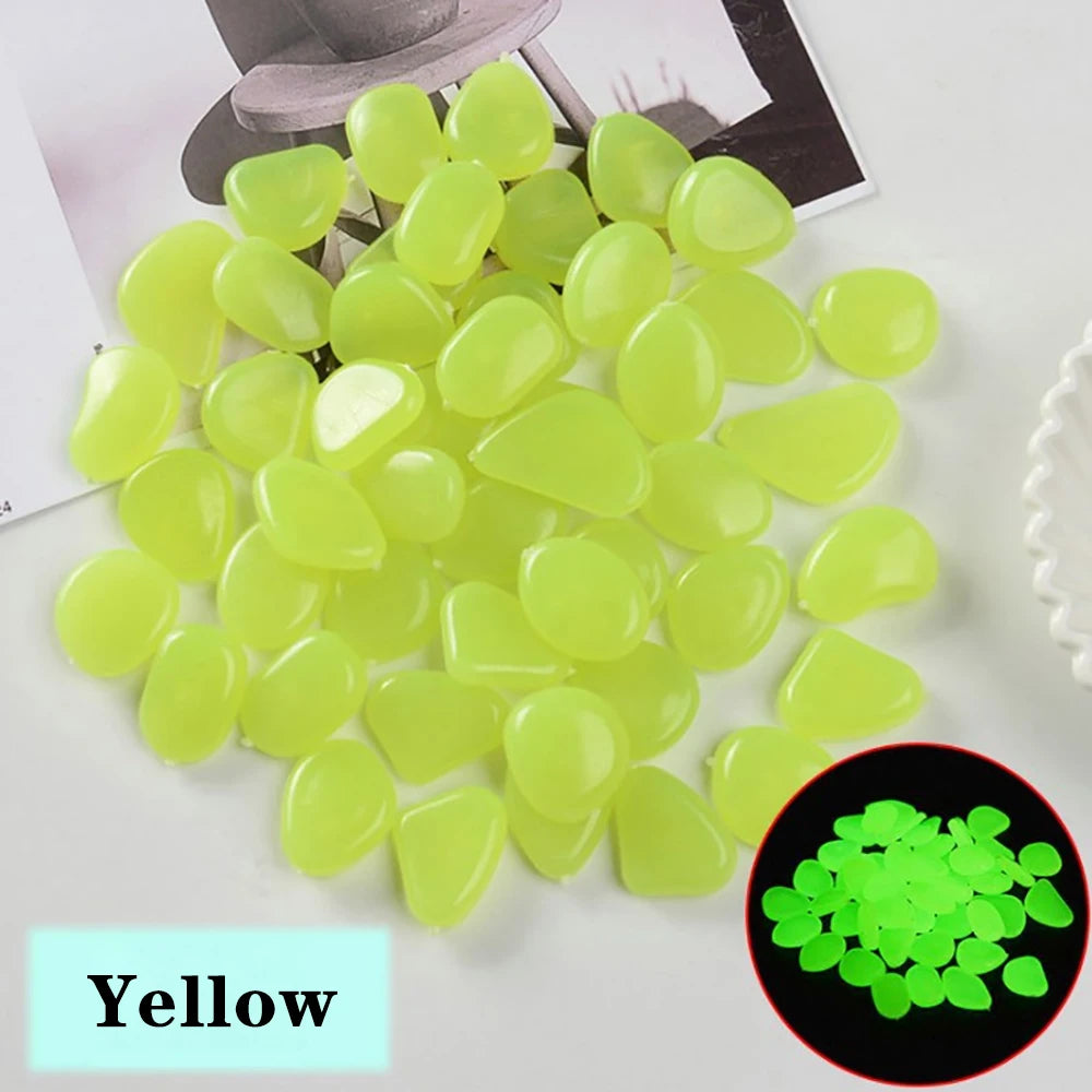 Glow in the Dark Garden Pebbles — 
Luminous Stones for Pathways, 
Lawn & Patio Decor (100pcs)