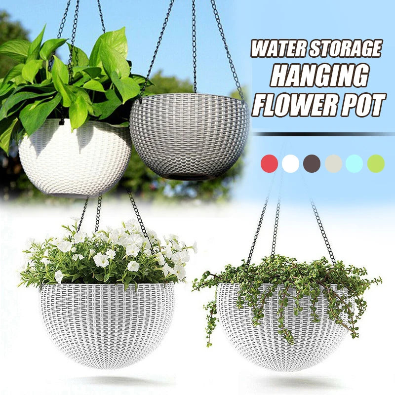 Resin Hanging Plant Pot Basket — 
Wall Mounted Flower Pot Holder 
for Outdoor Garden & Wall Decor