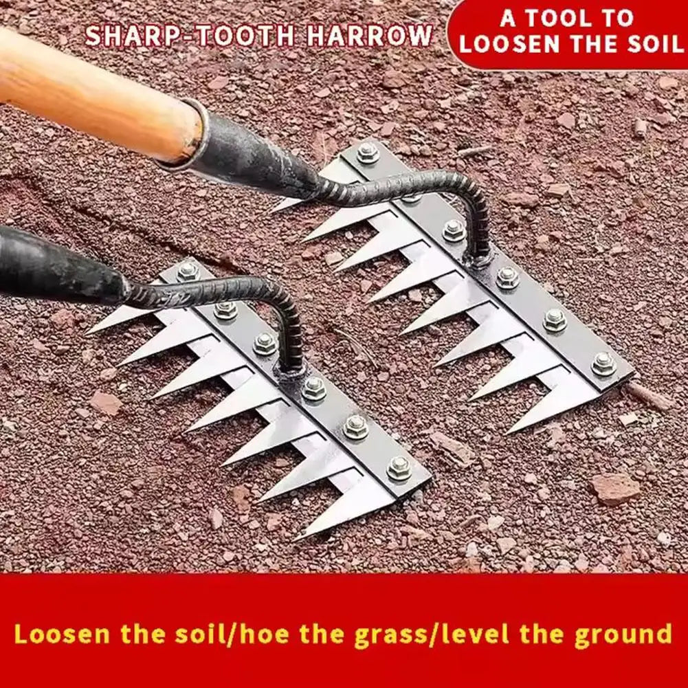 Garden Hoe Weeding Tool — Soil 
Loosening & Digging Rake for 
Vegetable Patch & Farm Gardening
