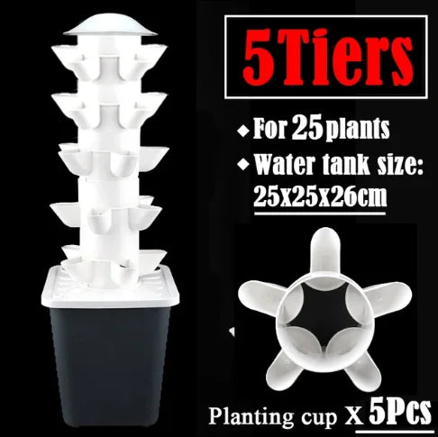 Vertical Hydroponic Growing Tower — DIY Balcony & Garden Greenhouse Vegetable Planter