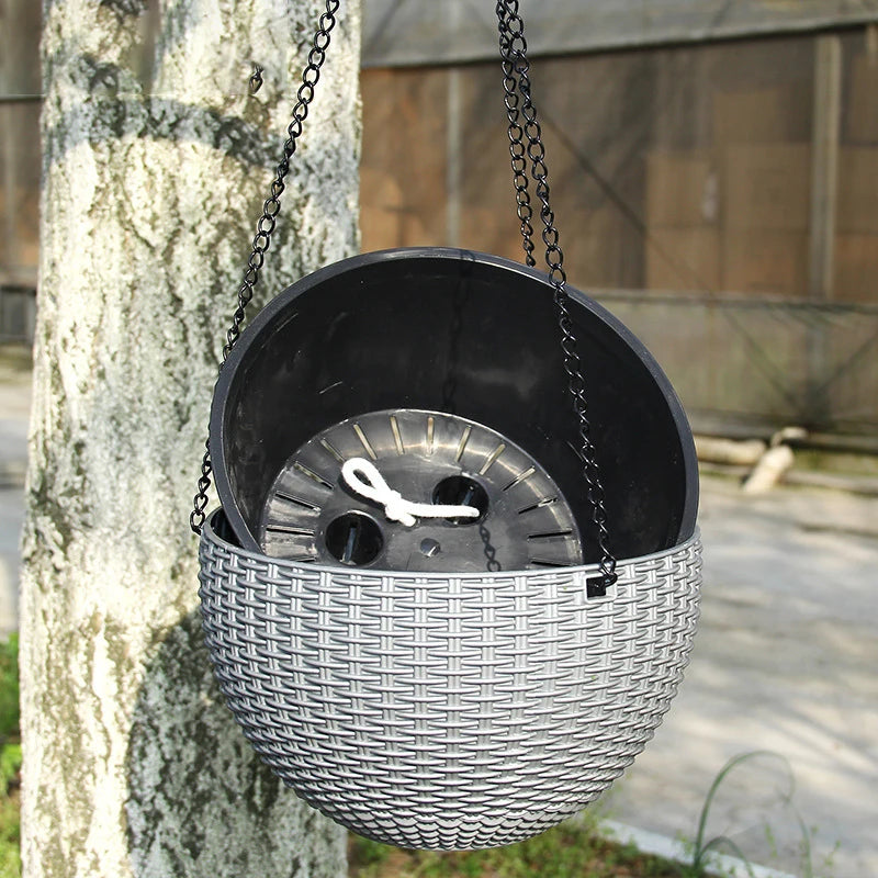 Resin Hanging Plant Pot Basket — 
Wall Mounted Flower Pot Holder 
for Outdoor Garden & Wall Decor